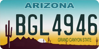 AZ license plate BGL4946