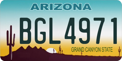 AZ license plate BGL4971