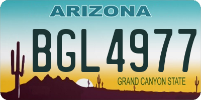 AZ license plate BGL4977