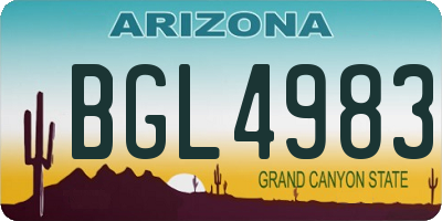 AZ license plate BGL4983