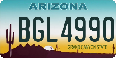 AZ license plate BGL4990