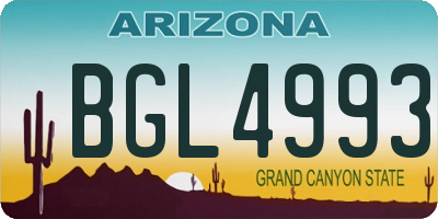 AZ license plate BGL4993