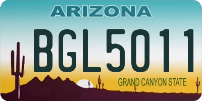 AZ license plate BGL5011