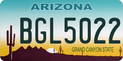 AZ license plate BGL5022