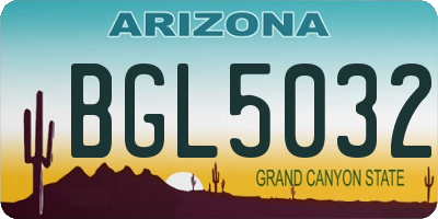 AZ license plate BGL5032