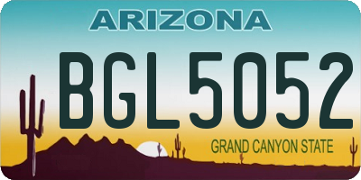 AZ license plate BGL5052