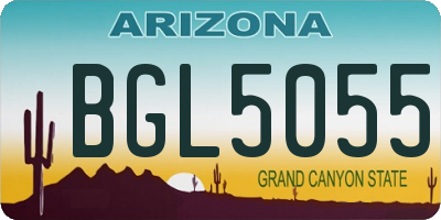 AZ license plate BGL5055