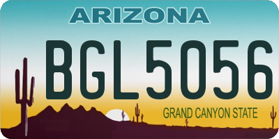 AZ license plate BGL5056