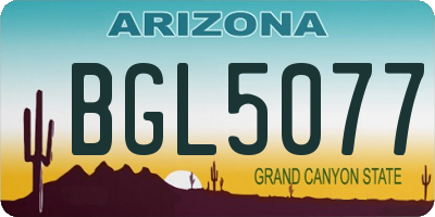 AZ license plate BGL5077