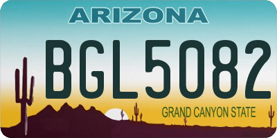 AZ license plate BGL5082