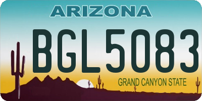 AZ license plate BGL5083