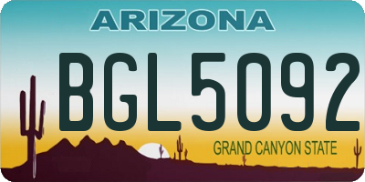 AZ license plate BGL5092
