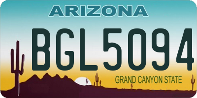 AZ license plate BGL5094