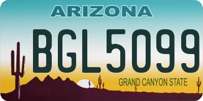 AZ license plate BGL5099