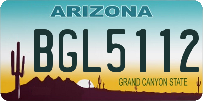AZ license plate BGL5112