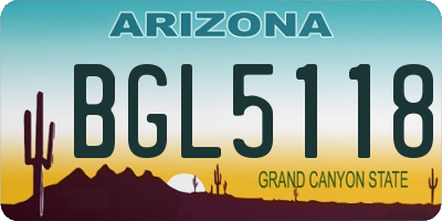 AZ license plate BGL5118