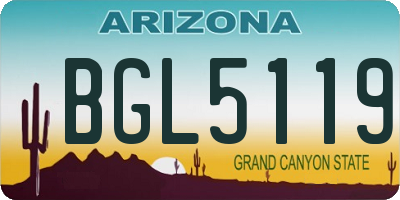 AZ license plate BGL5119