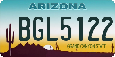 AZ license plate BGL5122
