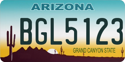 AZ license plate BGL5123