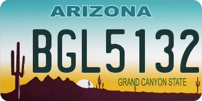 AZ license plate BGL5132