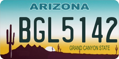 AZ license plate BGL5142