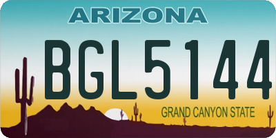 AZ license plate BGL5144
