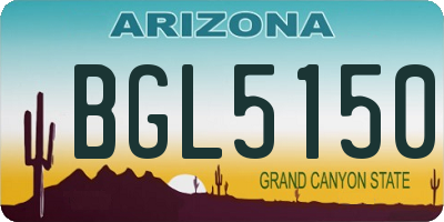 AZ license plate BGL5150