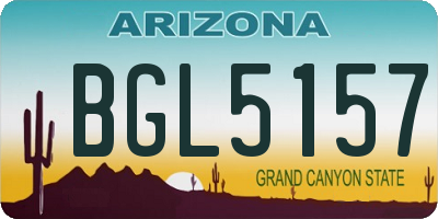 AZ license plate BGL5157