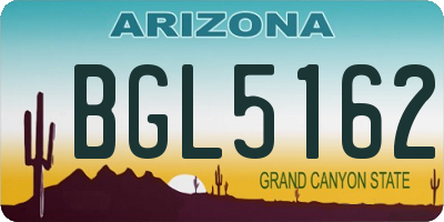 AZ license plate BGL5162