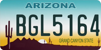 AZ license plate BGL5164