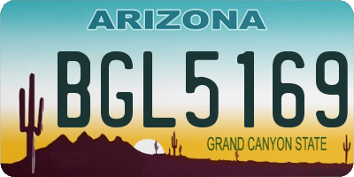AZ license plate BGL5169