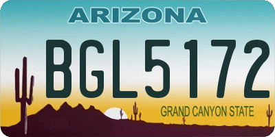 AZ license plate BGL5172