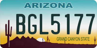 AZ license plate BGL5177