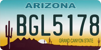 AZ license plate BGL5178