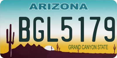 AZ license plate BGL5179