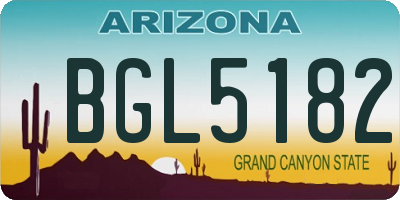 AZ license plate BGL5182