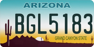 AZ license plate BGL5183