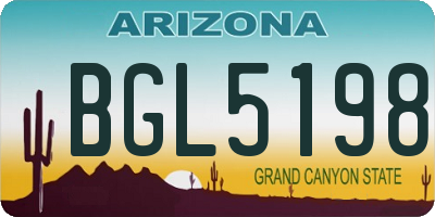AZ license plate BGL5198