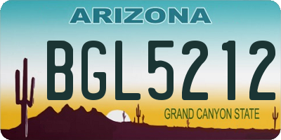AZ license plate BGL5212