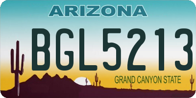 AZ license plate BGL5213