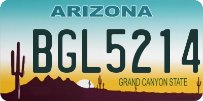 AZ license plate BGL5214