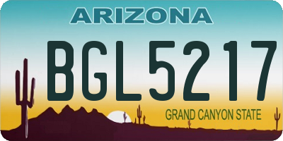 AZ license plate BGL5217