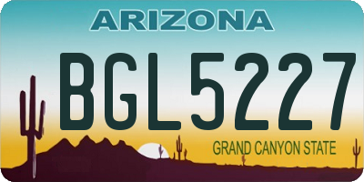 AZ license plate BGL5227