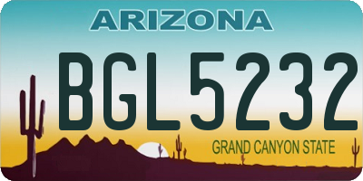 AZ license plate BGL5232