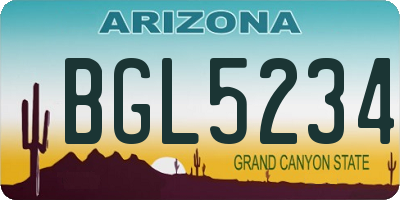 AZ license plate BGL5234
