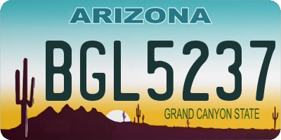AZ license plate BGL5237