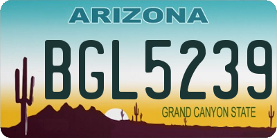 AZ license plate BGL5239