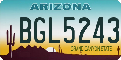 AZ license plate BGL5243
