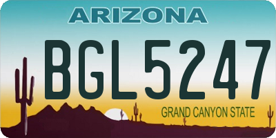 AZ license plate BGL5247