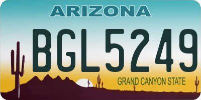 AZ license plate BGL5249